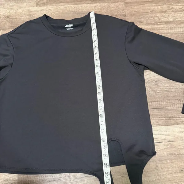 Avia Women's Black Side Tie‎ Knot Long Sleeve Activewear Sweatshirt XS 0-2 - Image 7