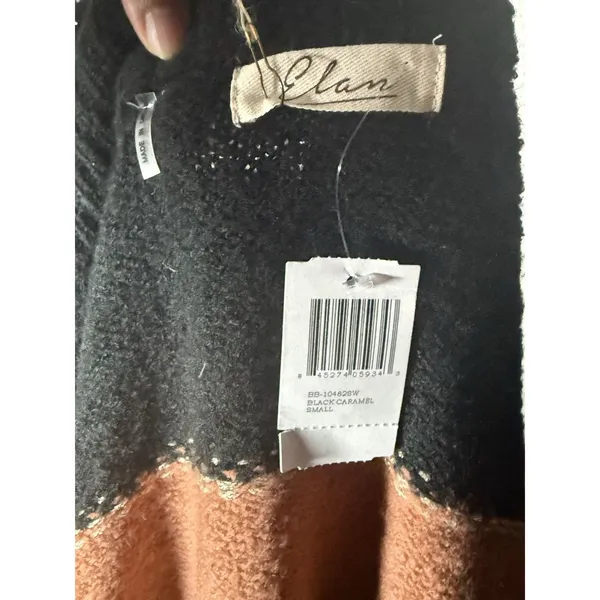 Elan Womens Striped Colorblock Mock Neck Knit Pullover Sweater Size S - Image 5