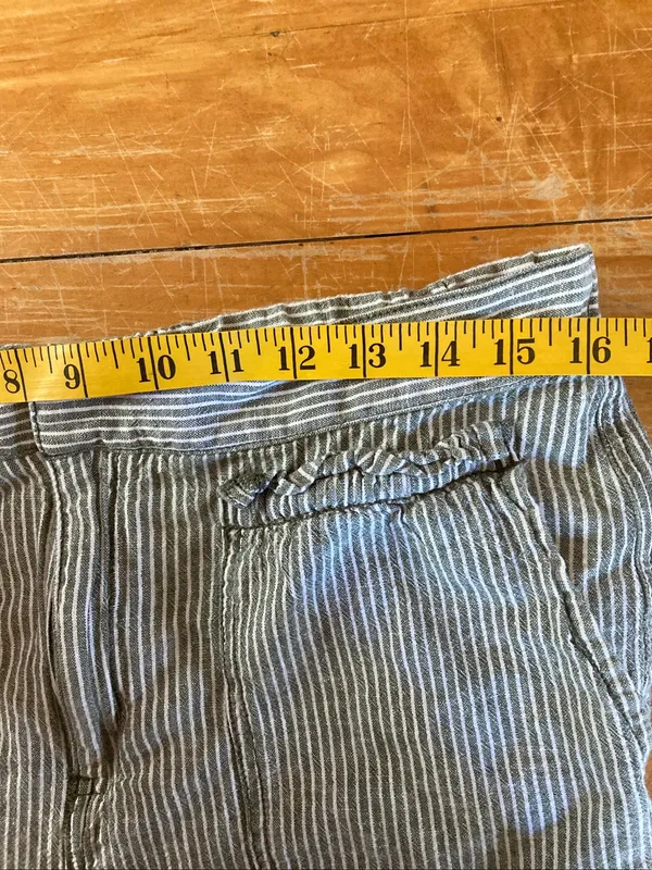 Anthropologie Green Stripe Seashore Linen Cotton Pants Medium - Image 6