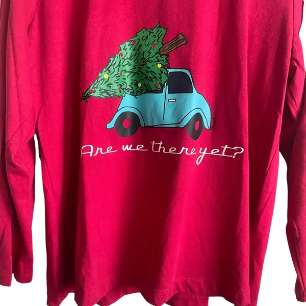 Christmas PJs Set Women 1X Red Long Sleeve Holiday Novelty Print Lounge Festive‎ - Image 13