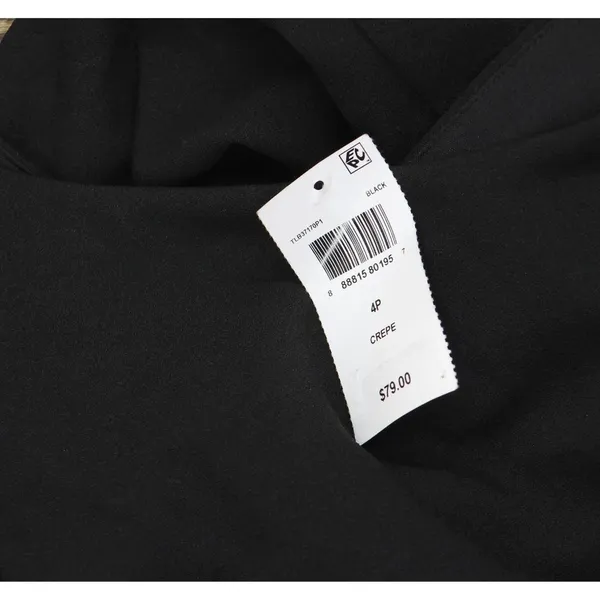 Connected Apparel Petite Long Sheer-Sleeve Applique Dress TLB37170P1 Black 4P - Image 3