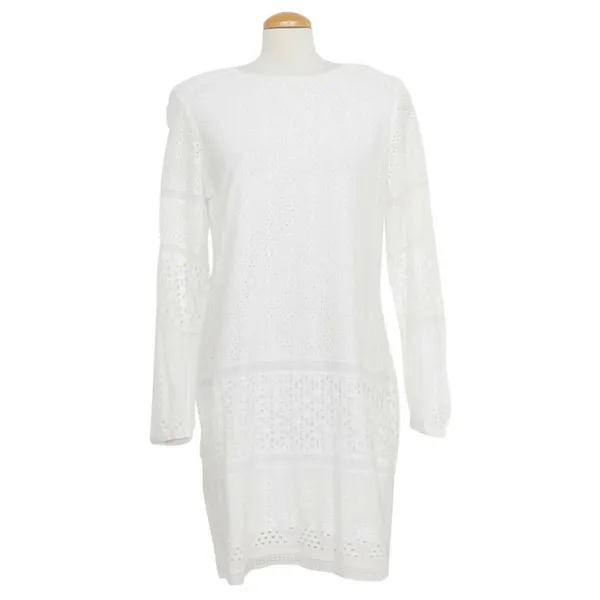 RALPH LAUREN White Cotton Voile Floral Eyelet Dress Size 10, $55, B53 - Image 13
