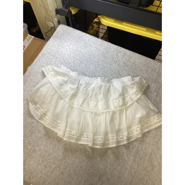 Wild‎ Fable White Tiered Lace Trim Mini Skirt XL NWT Elastic Waist Ruffle Boho.. - Image 5