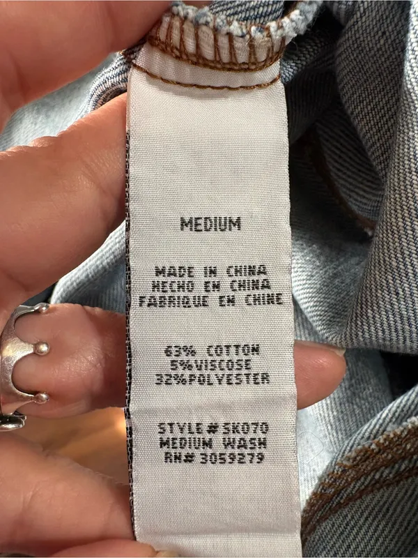 Altar'd State Medium Blue Denim Label Detail - Image 6