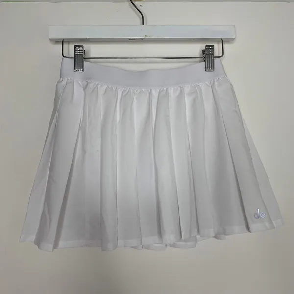 Alo Yoga Varsity Tennis Skirt White Womens XS - Image 2