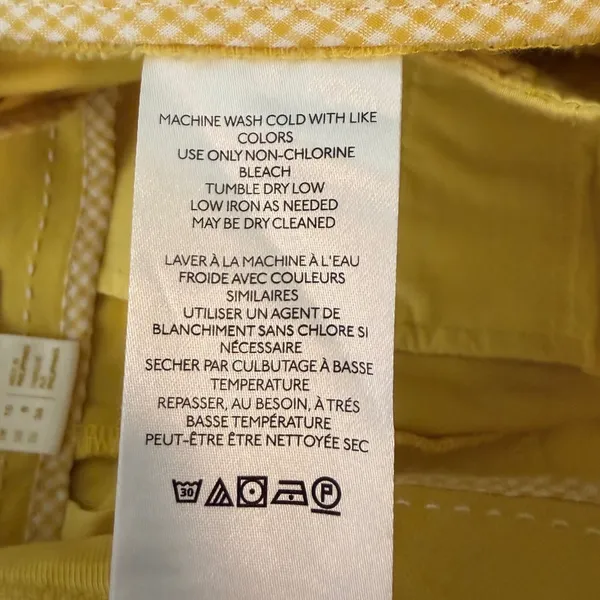 Maeve Anthropologie Yellow‎ Pleated High Waisted Shorts Size 6 Side Zip Cotton - Image 10