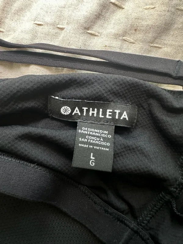 Athleta Dress Size L Black V-Neck Built-In Bra Maxi Pockets - Image 2
