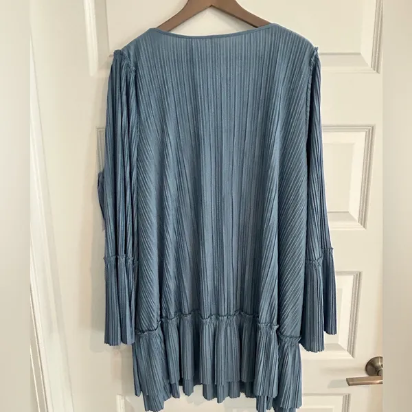 Free People Can’t Help It Pleated Mini Dress Blue Size M - Image 11