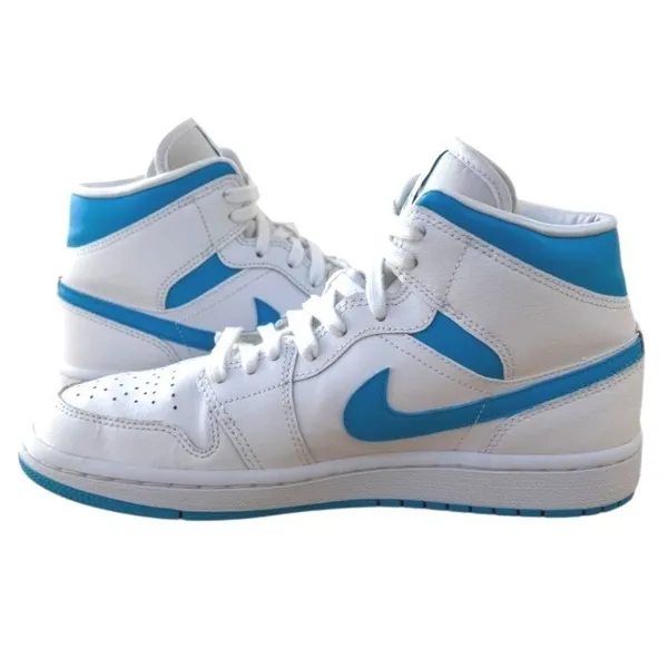 Nike Air Jordan 1 Mid UNC White University Blue Sneakers‎ Womens Size 7.5 - Image 5