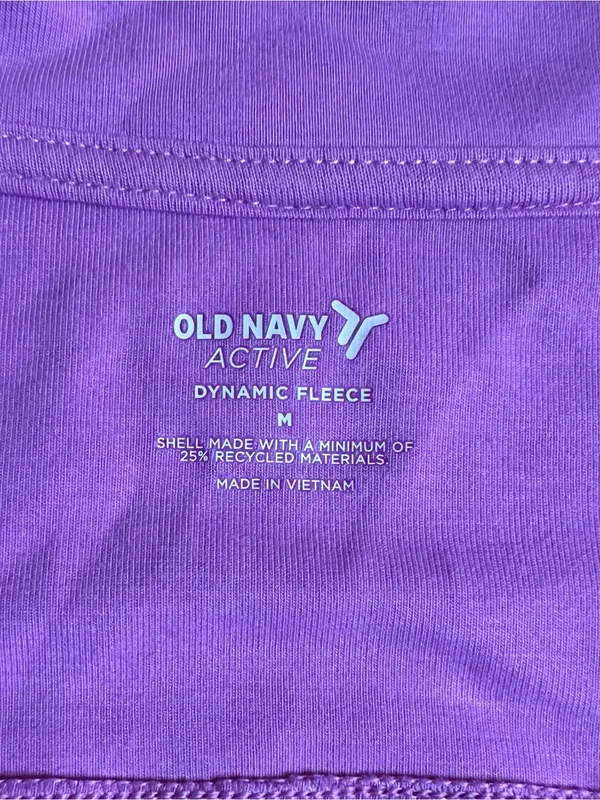 Old Navy Active Women's Medium Purple Quarter Zip Crop Sweatshirt Zipper Pockets - Image 4