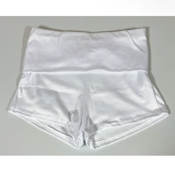 White ‘I ❤️ Heart Me’ Y2K Fold Over Shorts Bottoms Size S ✨ - Image 2