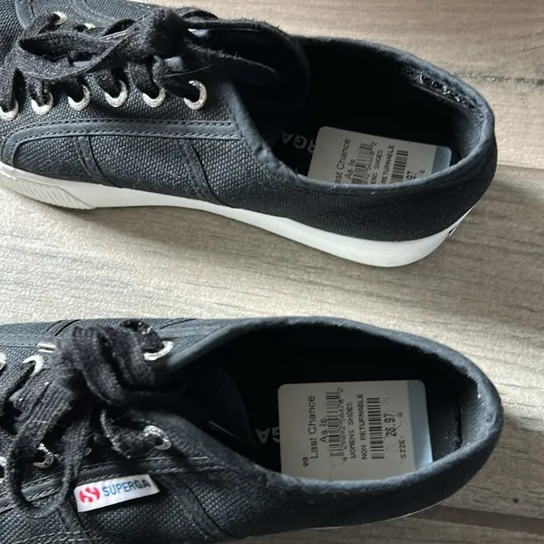 Superga Black and White Canvas Sneakers - Image 7