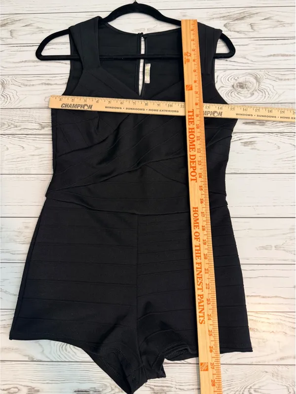 Olive Tree Women's Regular Medium Black Bandage Romper - Image 5