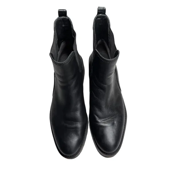 Sam Edelman Justina Chelsea Black Ankle Boots with Platform Sole 10 leather moto - Image 2