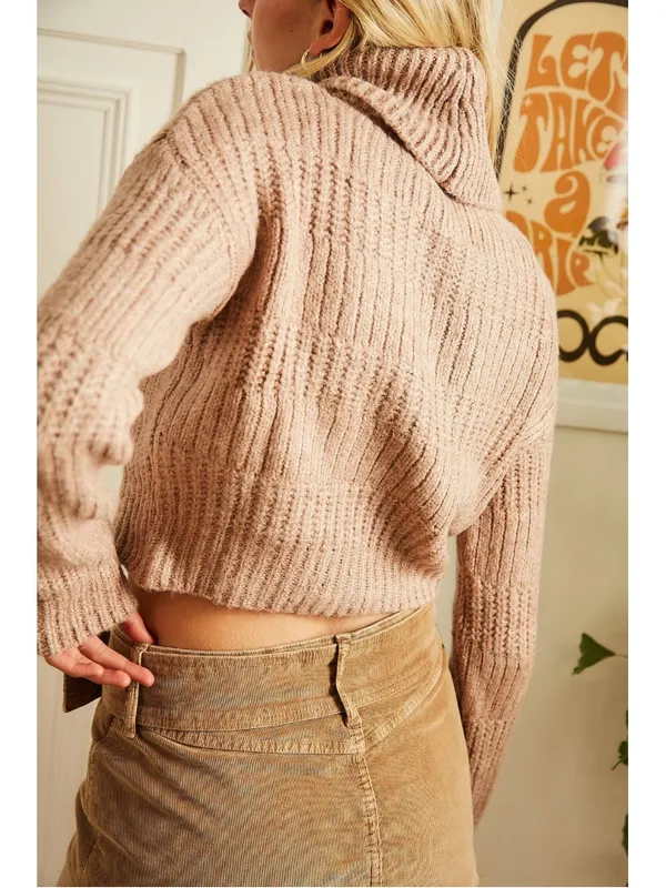 Urban Outfitters BDG Mauve Roll Neck Knitted Jumper Sweater Size S Turtleneck - Image 3