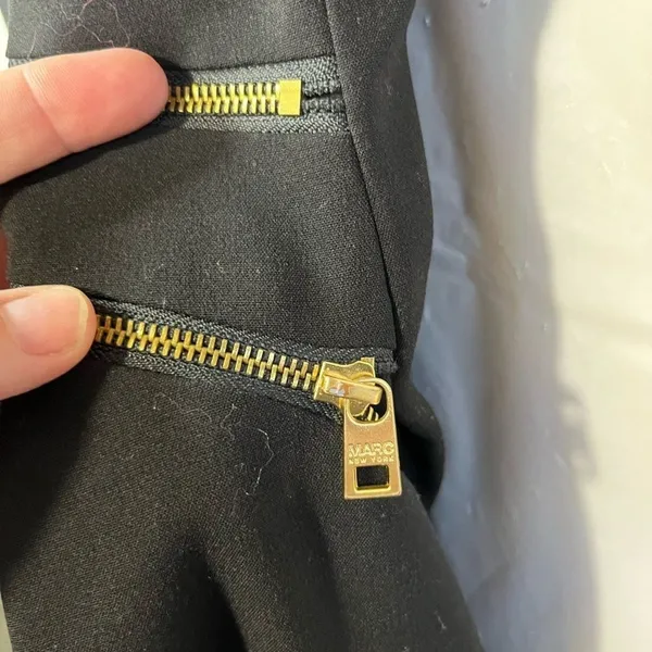 Marc New York Dress Size 8 zipper detailed sheath BLACK Preppy Career Office - Image 4