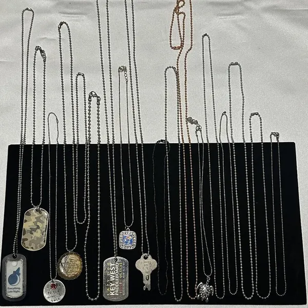 J417 Bulk Bundle of 18 Necklaces Ball Chain Style - Image 2