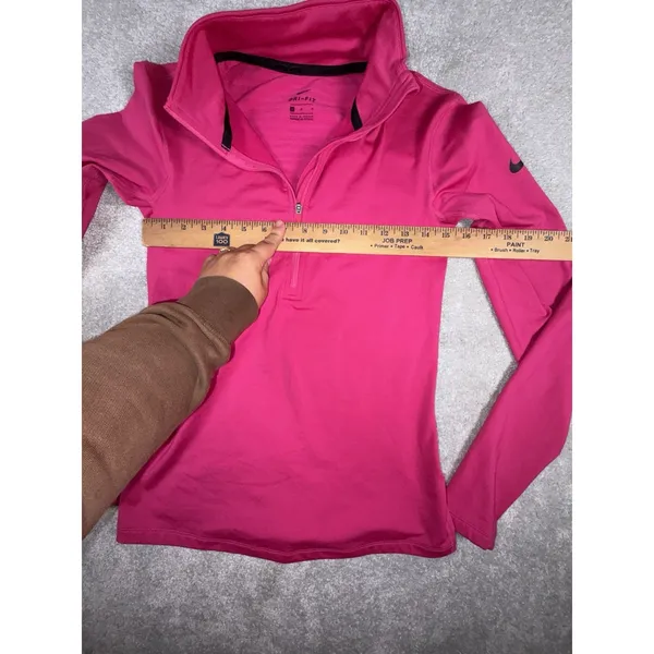 nike womens pink half zip running pullover medium - Image 7