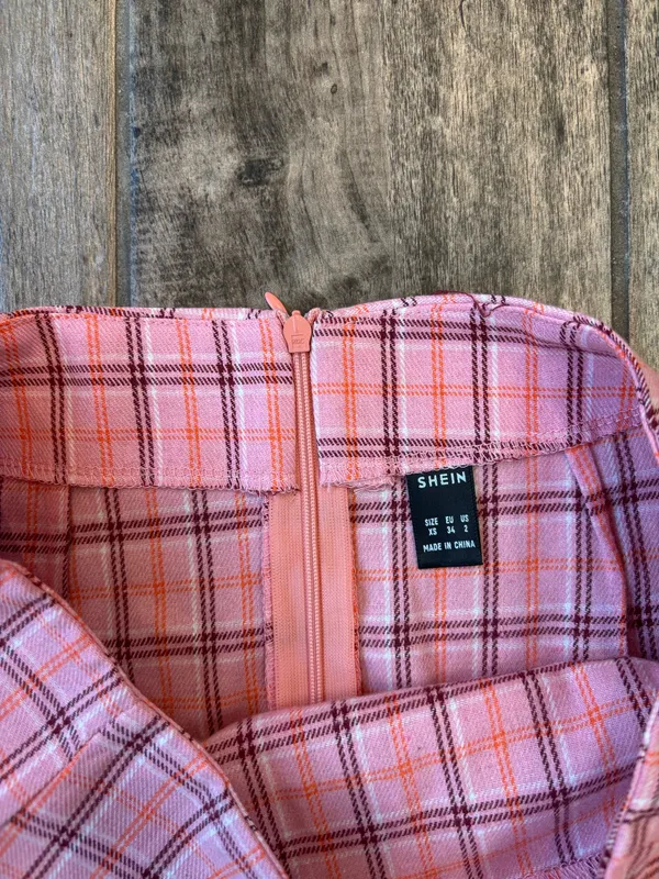 SHEIN Pink Plaid Skirt - Image 10