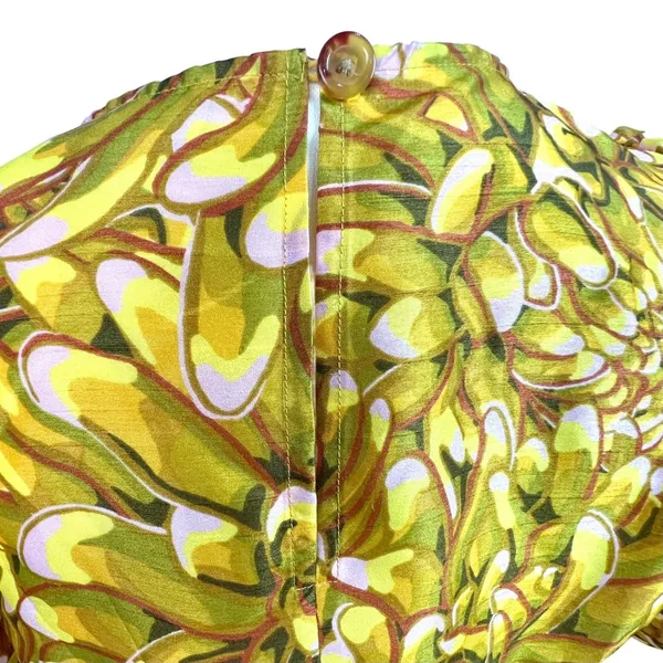 Kika Vargas Mum Floral Puff Sleeve Min Baby Doll Dress XS Vibrant Floral Print - Image 10