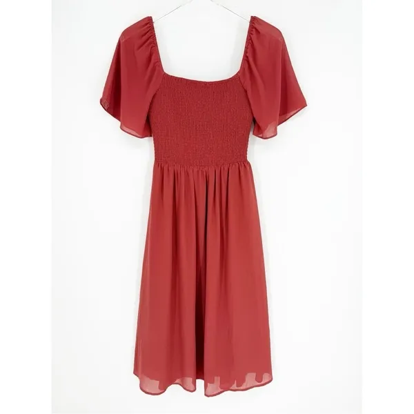 Baltic Born Colette Sweetheart Neck Midi Dress Women's S‎ Red Feminine - Image 2