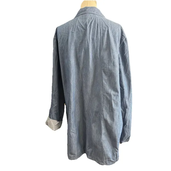 Time and Tru Chambray Blazer Jacket NWT Size XXL 20 Plus Size Light Blue - Image 3