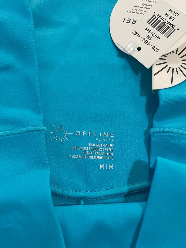 OFFLINE By Aerie Real Me Crossover High Waisted 7” Bike Short Blue Medium - Image 4
