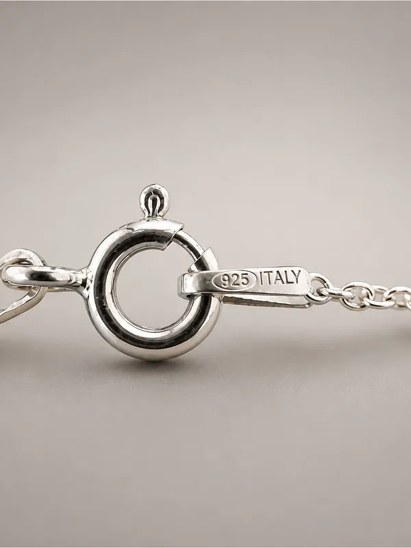 Sterling Silver Modern Swirl Pendant Chain Link Necklace - Image 3