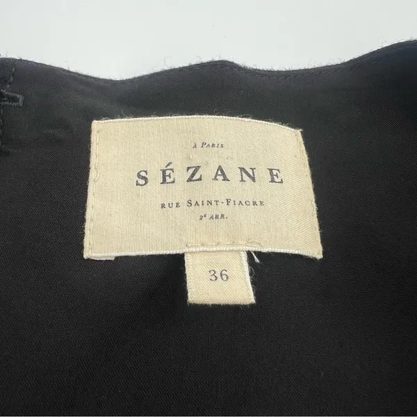 Sézane Naya Flannel Black White Check Blouse Sz‎ 36 US 4 - Image 4