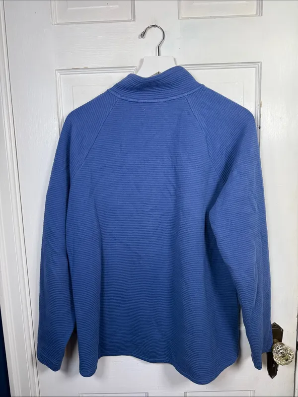 L.L. Bean Women's Airlight Knit Snap-front Pullover in Blue W2492 Sz L - Image 6