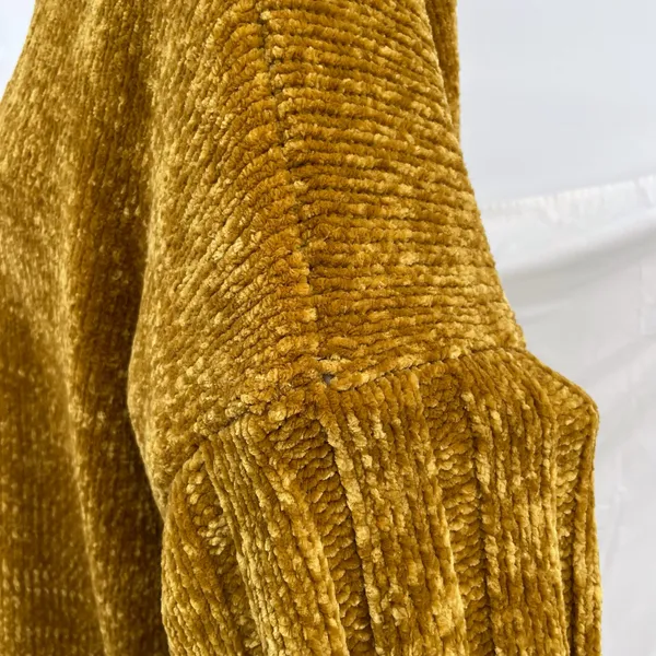 Anthropologie Gold Mustard Chenille Cardigan Soft Cozy Oversized Sweater Moth Anthro Size S - Image 7