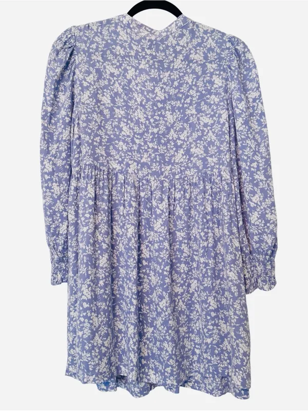 Isabella Oliver Marlene Maternity Blouse Periwinkle Blue Floral Tunic Sz 1 US 4 - Image 7