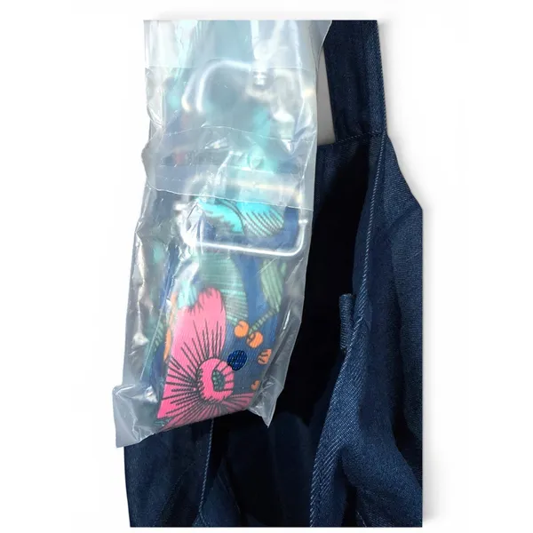 GiaGatti Denim Tote Bag Blue Shopper with Floral‎ Guitar Strap NWT - Image 3