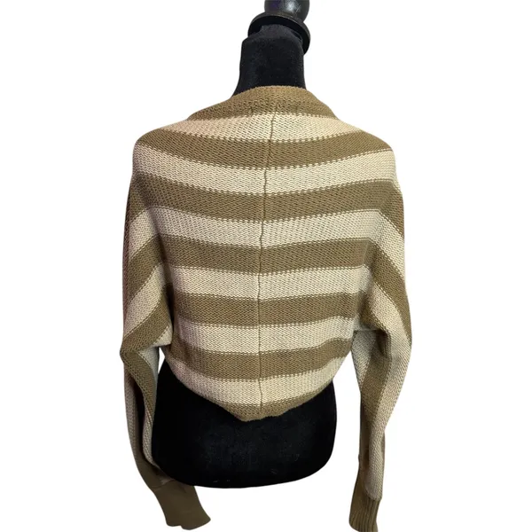 Nicholas Striped Shrug Sweater Womens M Layering Chunky Knit Bolero Cropped - Image 3