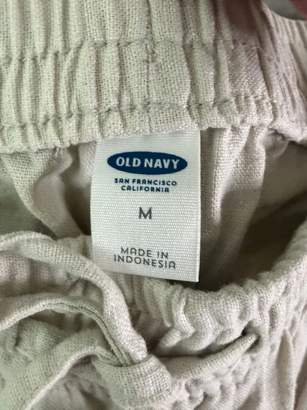 Old Navy Linen Pants Blend Wide-Leg Pull-On - Image 2
