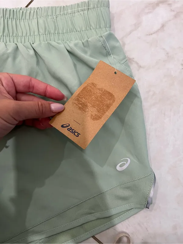 NWT ASICS Sage Green Athletic Shorts Size Medium - Image 3