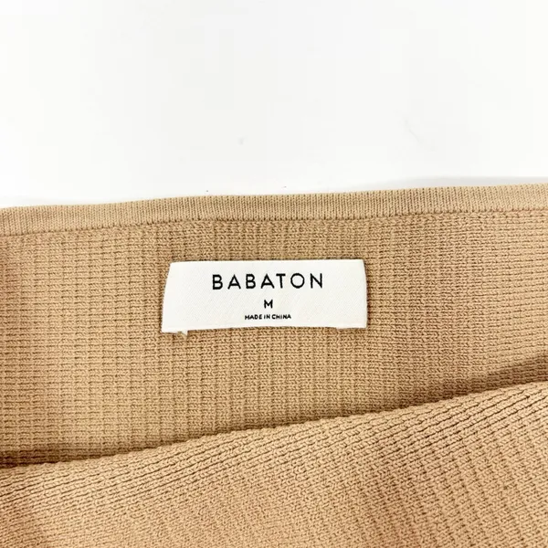 Aritzia‎ Babaton Ribbed Sculpt Knit Essamba Tube Top Honey Beige Womens Size M - Image 4