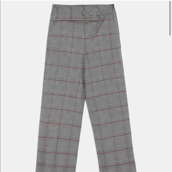 ZARA Grey Plaid wide leg culottes Size XS - Image 10