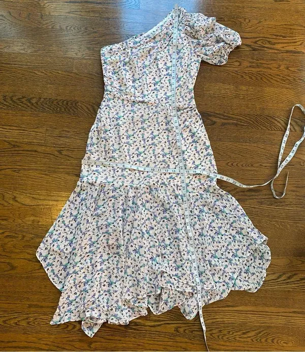ASTR the Label Santorini purple Floral One Shoulder Midi Dress Size small nwot - Image 4