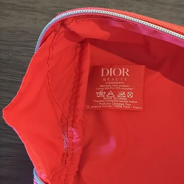 Christian Dior NWOT Coral Canvas Travel Cosmetic Vanity Case Makeup Jewelry Organizer D…‎ - Image 4
