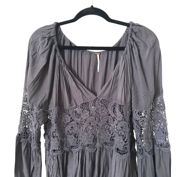 FREE PEOPLE Gotta‎ Love It Peasant Top Navy XS - Image 5