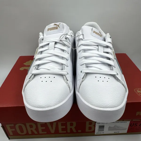 PUMA Court Sneaker, White, Women's Casual Low Top Leather Shoes Size 6.5 New - Image 2