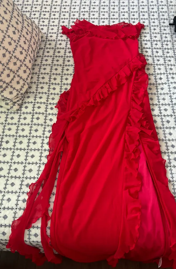 More To Come Frankie Maxi Dress In Bright Red - Image 3