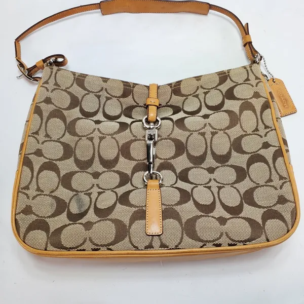 FLAW** COACH Vintage Y2K Hampton Signature Designer Shoulder Handbag Purse 6091 - Image 4