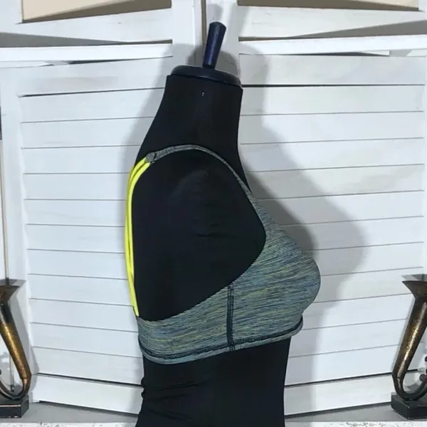 Lululemon Free to Be Bra Wild Sports Padded Strappy Blue Yellow Extra Small - Image 5