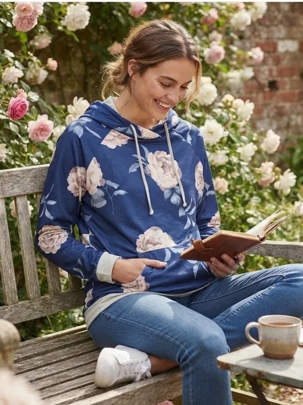 Blue Floral Hoodie - Image 2