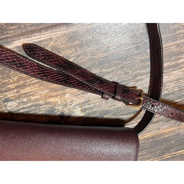 Coach C6777 Snake Embossed Cross Body Metallic Cherry Oxblood Pebbled Leather‎ - Image 14