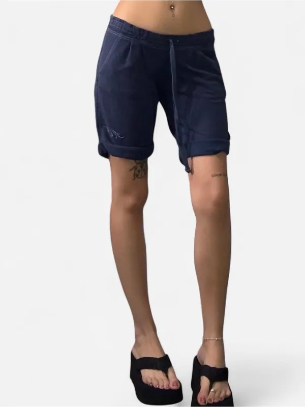 Y2K Abercrombie & Fitch Navy Drawstring Casual Shorts - Image 2