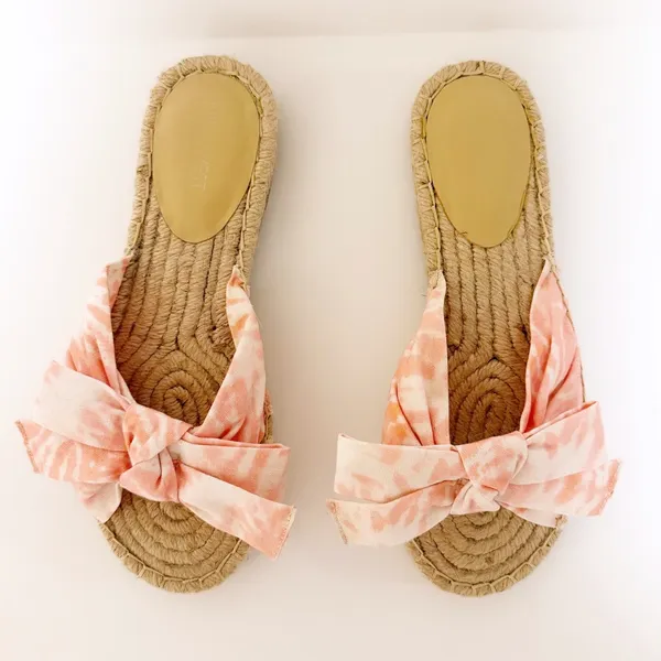 Nine West | Espadrille Flat Sandal w Pink Tie-Dye Bow size 8M - Image 3