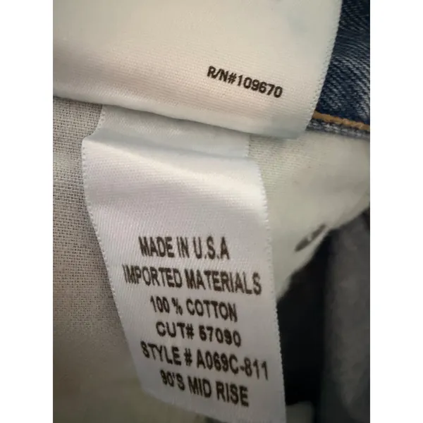 AGOLDE 90s Mid Rise Loose Fit Distressed Jeans Light Wash Blue Size 31 A069C-811 - Image 5
